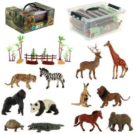 Фигурки животных Veld Co Зоопарк в ящике с ручкой