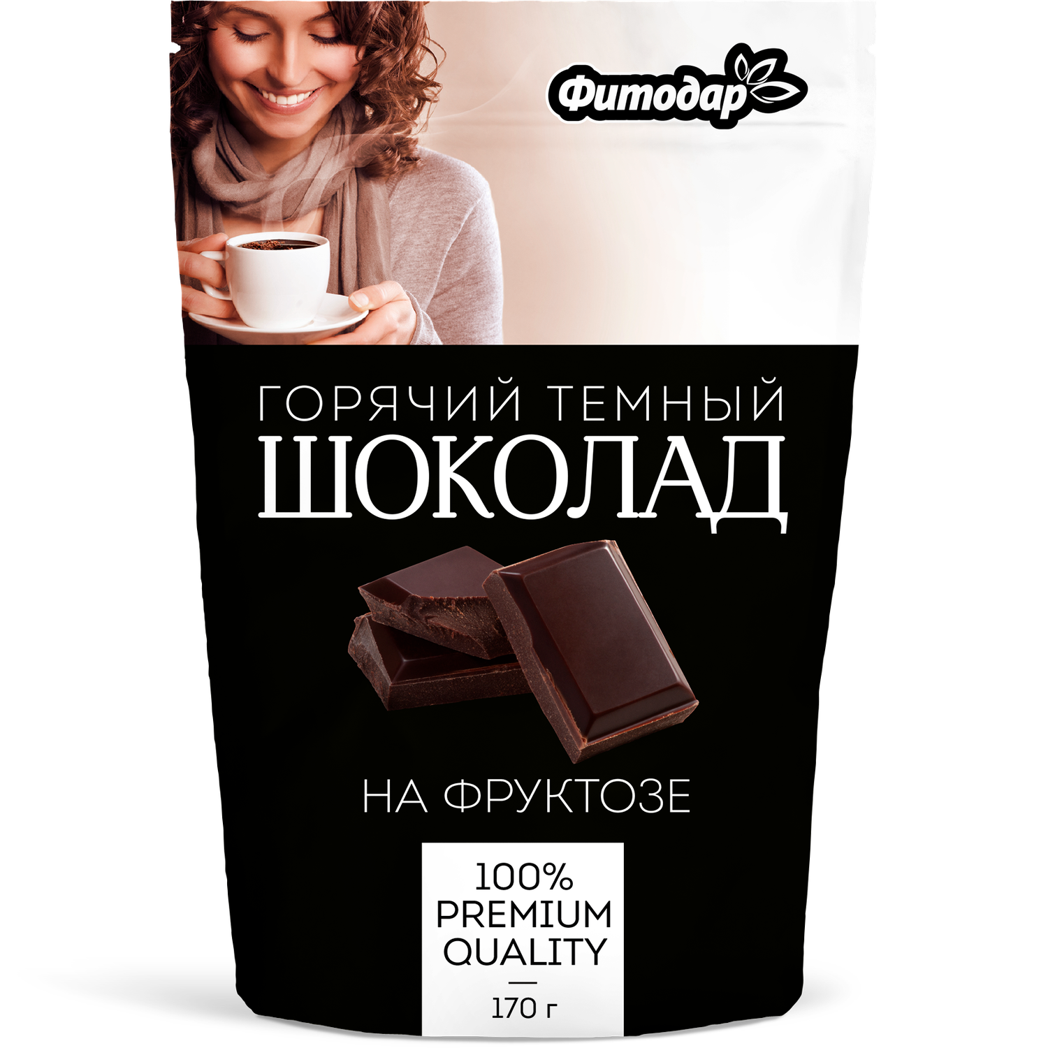 Горячий шоколад Фитодар темный на фруктозе 170 гр - фото 1