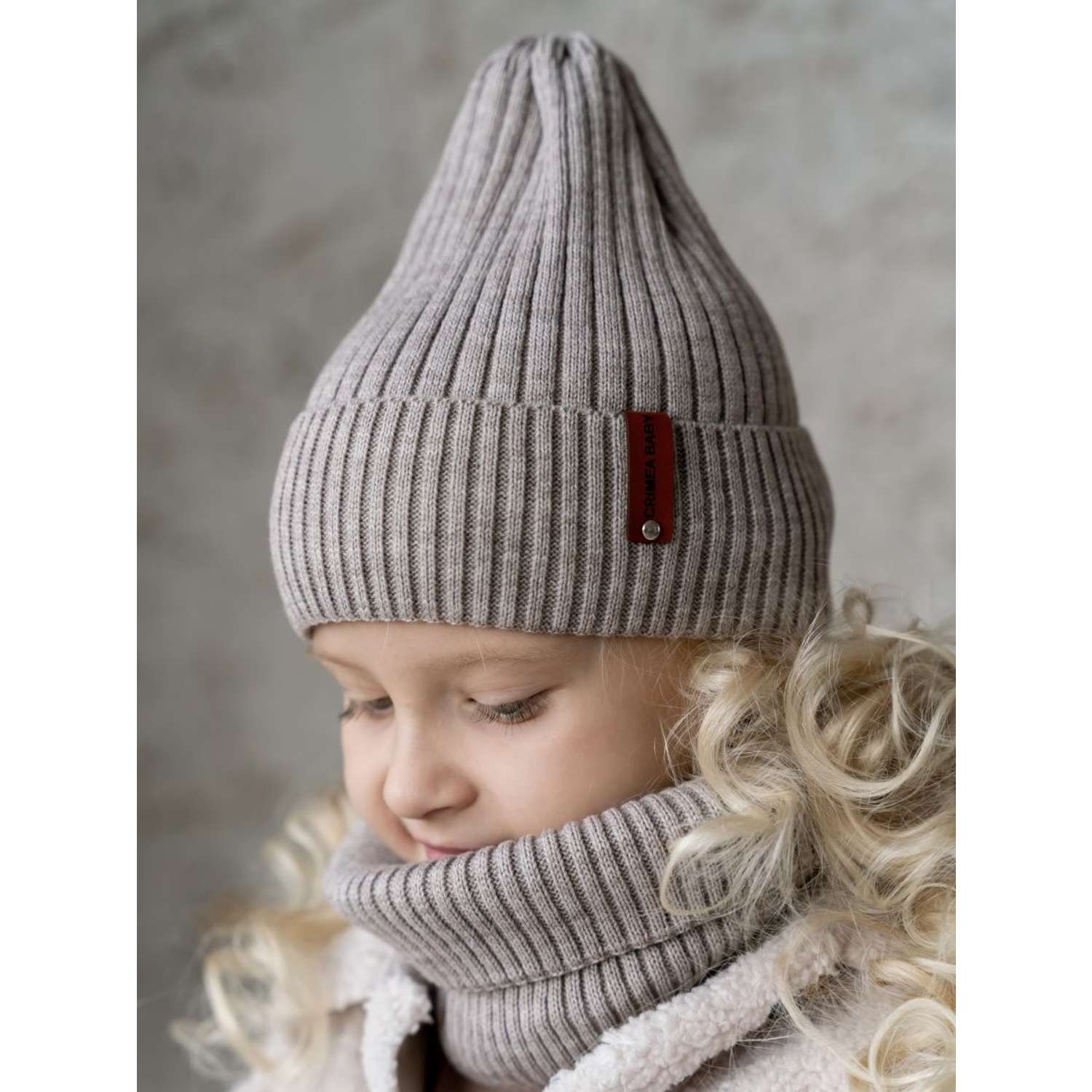 Шапка и снуд Crimea Baby Hatsnood/beige - фото 1