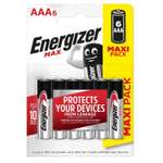 Батарейки ENERGIZER MAX ААА/LR03 6 шт щелочные мизинчиковые