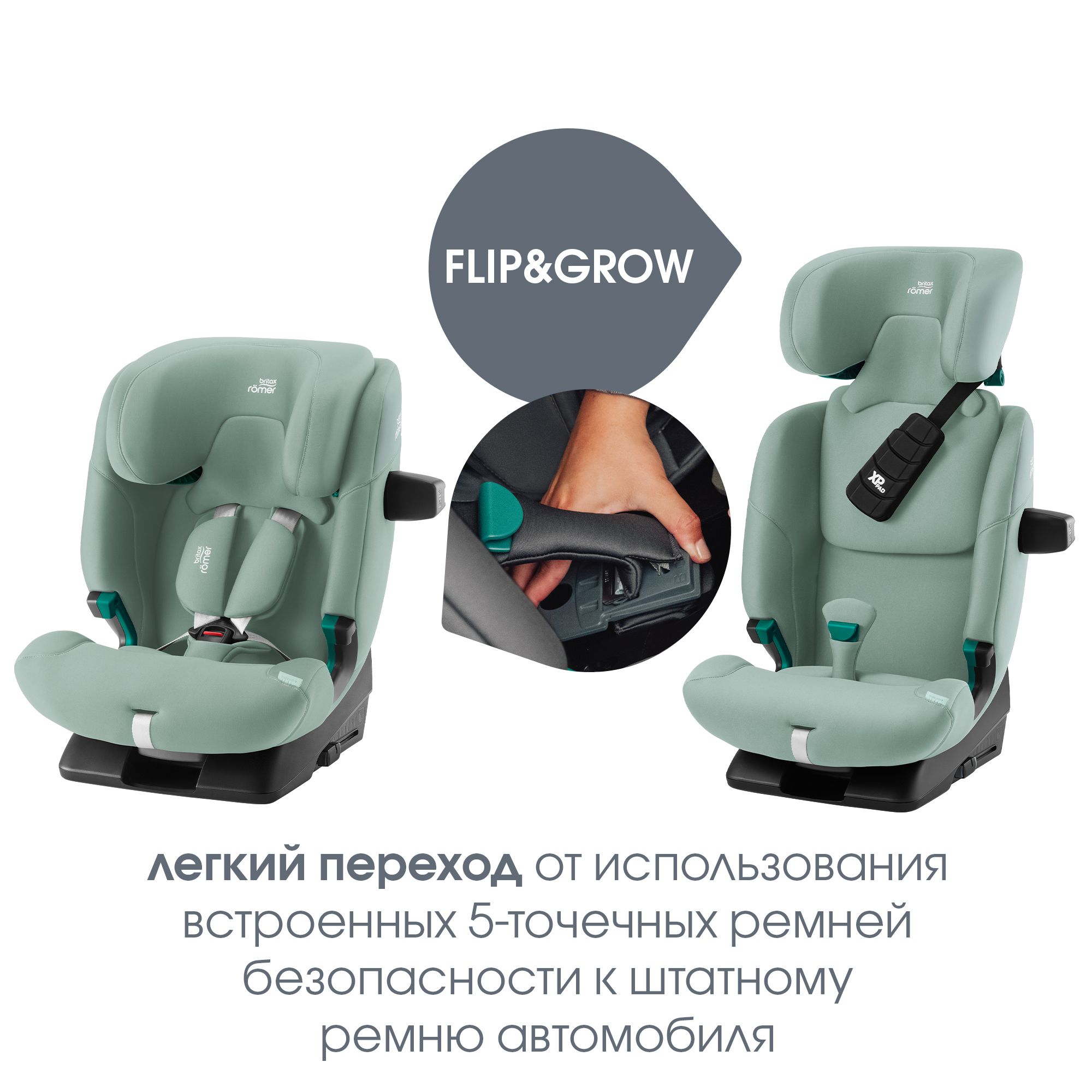 Детское автокресло Britax Roemer Advansafix Pro Jade Green с 15 месяцев до 12 лет рост 76 - 150 см - фото 11