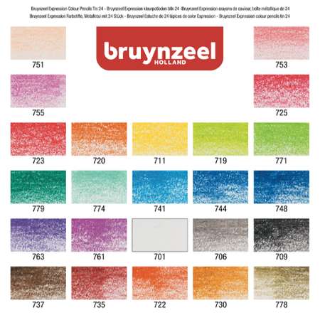 Набор цветных карандашей BRUYNZEEL Expression Colour 24 цвета в металлическом коробе-пенале