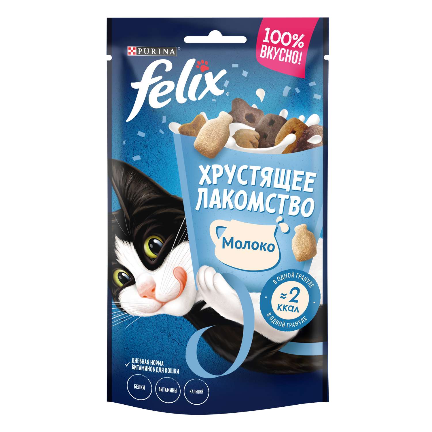 Лакомство для кошек Felix со вкусом молока сухое 60г - фото 1