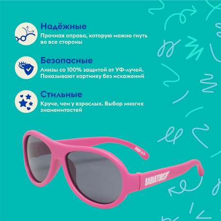 Солнцезащитные очки Babiators Aviator Попсовый розовый 3-5