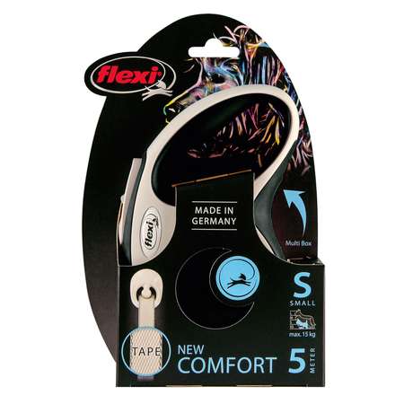 Рулетка для собак Flexi New Line Comfort S до 15кг 5м Серый-Черный