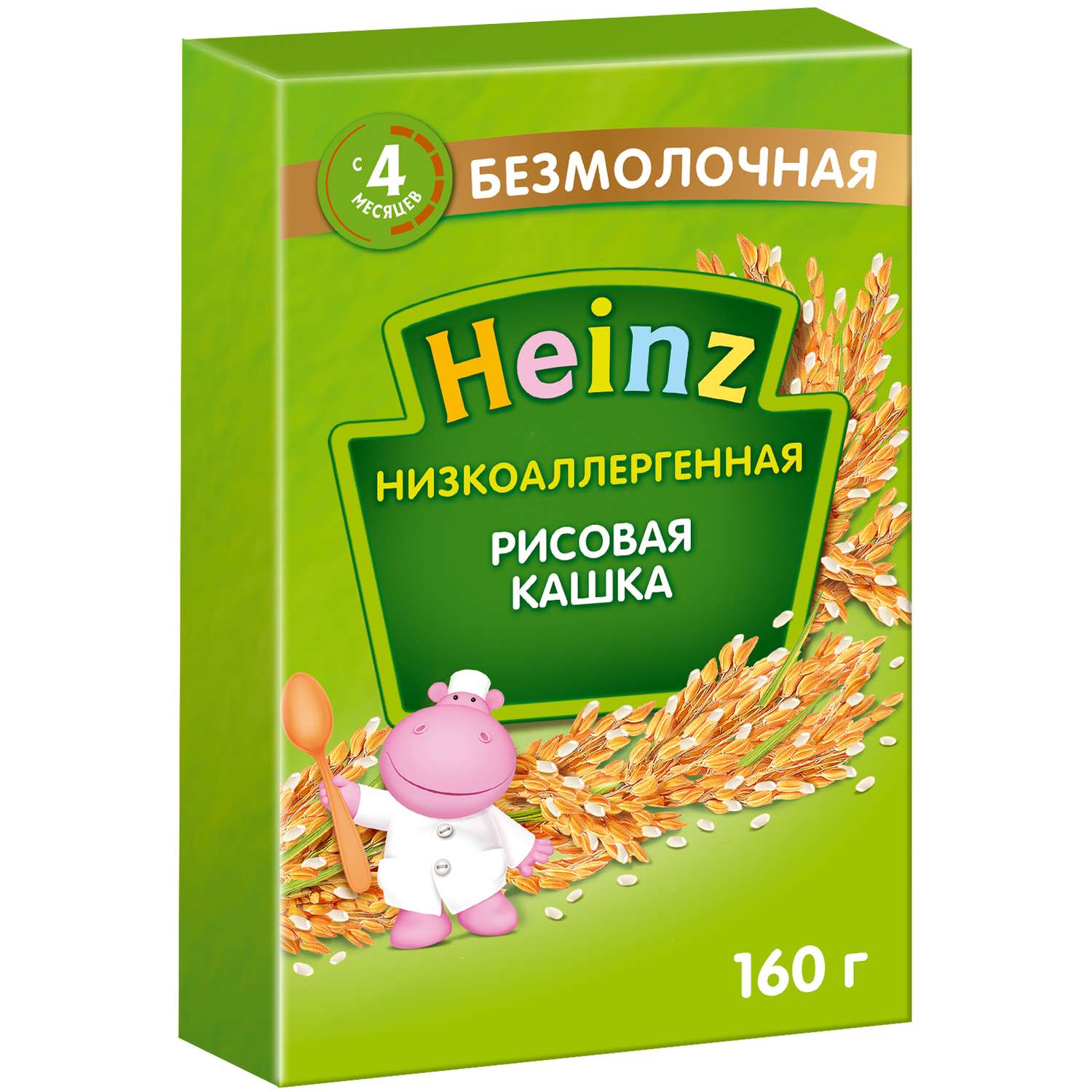 Каша Heinz безмолочная низкоаллергенная рисовая 160г с 4месяцев - фото 1