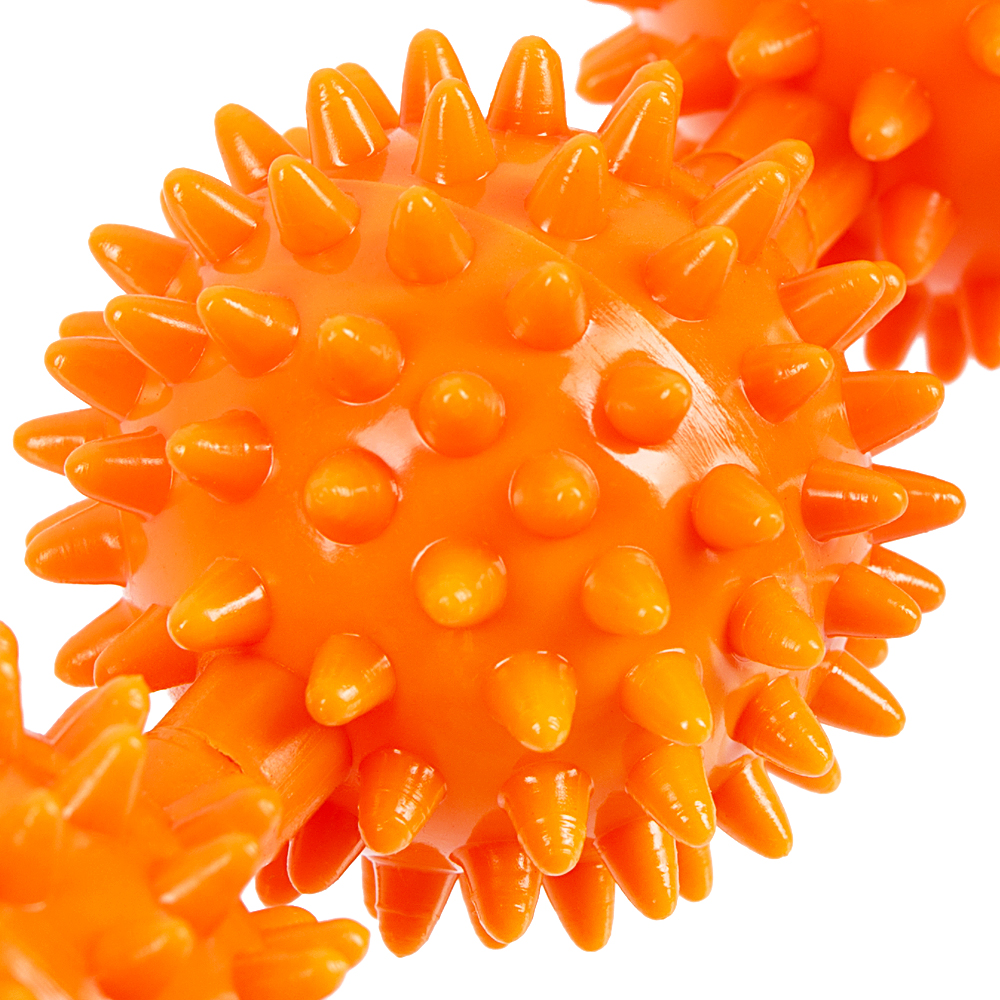 Массажёр ручной механический STRONG BODY МФР 5 массажных мячей на палке оранжевый - фото 5