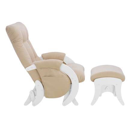 Кресло для кормления Milli с пуфом Smile с карманами Молочный дуб / ткань Verona Vanilla