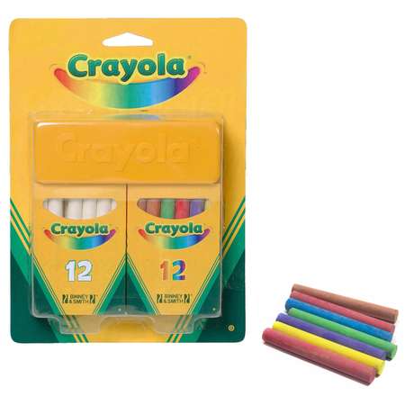 Мелки Crayola белые и цветные 24 шт