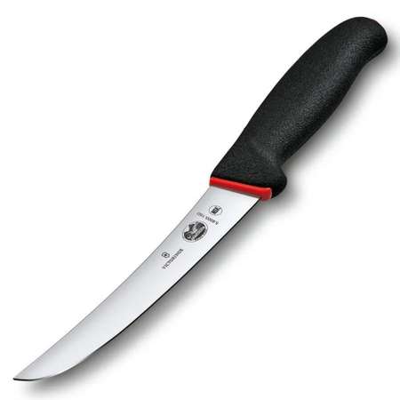 Нож кухонный Victorinox Fibrox 5.6503.15D стальной разделочный лезвие 150 мм прямая заточка черный