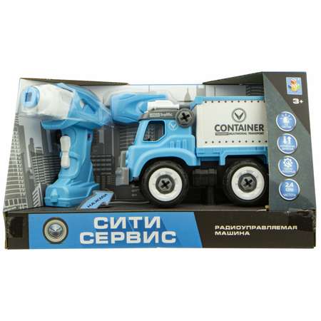 Машинка на пульте управления 1TOY Сити-сервис 18 см + отвертка