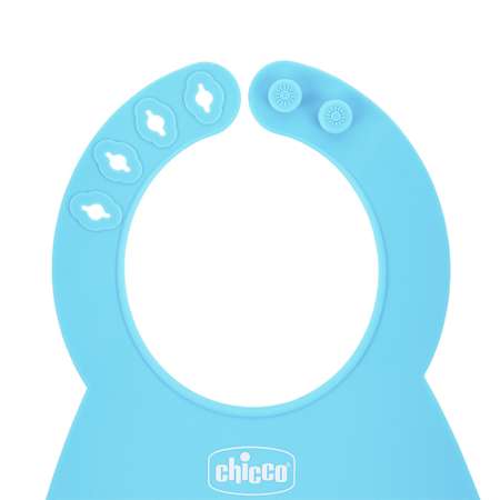 Нагрудник Chicco силиконовый Easy Roll голубой для детей от 6 месяцев
