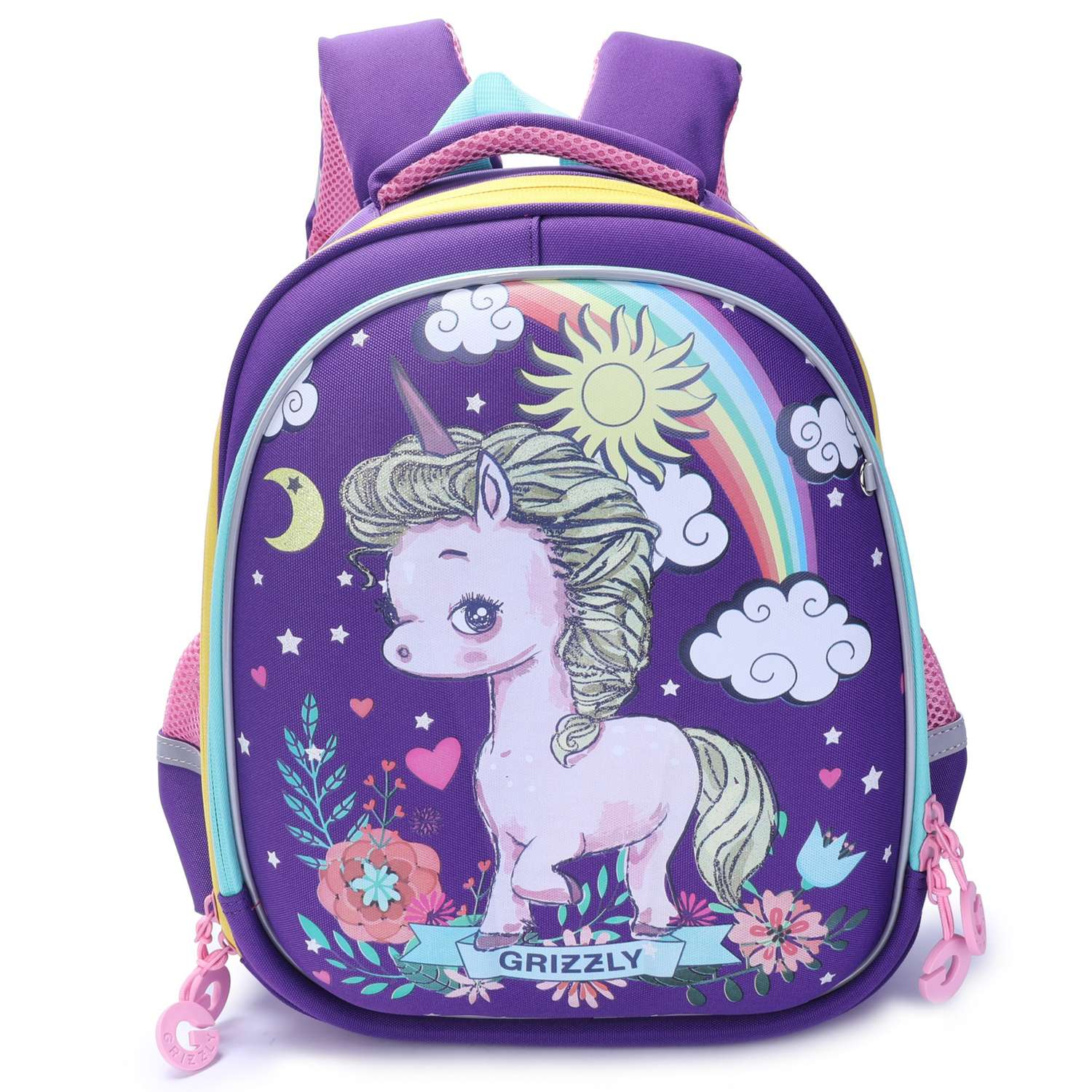 Рюкзак школьный Grizzly Единорог Фиолетовый RA-979-1/2 - фото 1
