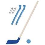 Набор для хоккея Задира Клюшка хоккейная детская синяя 80 см + шайба + Чехлы для коньков голубые