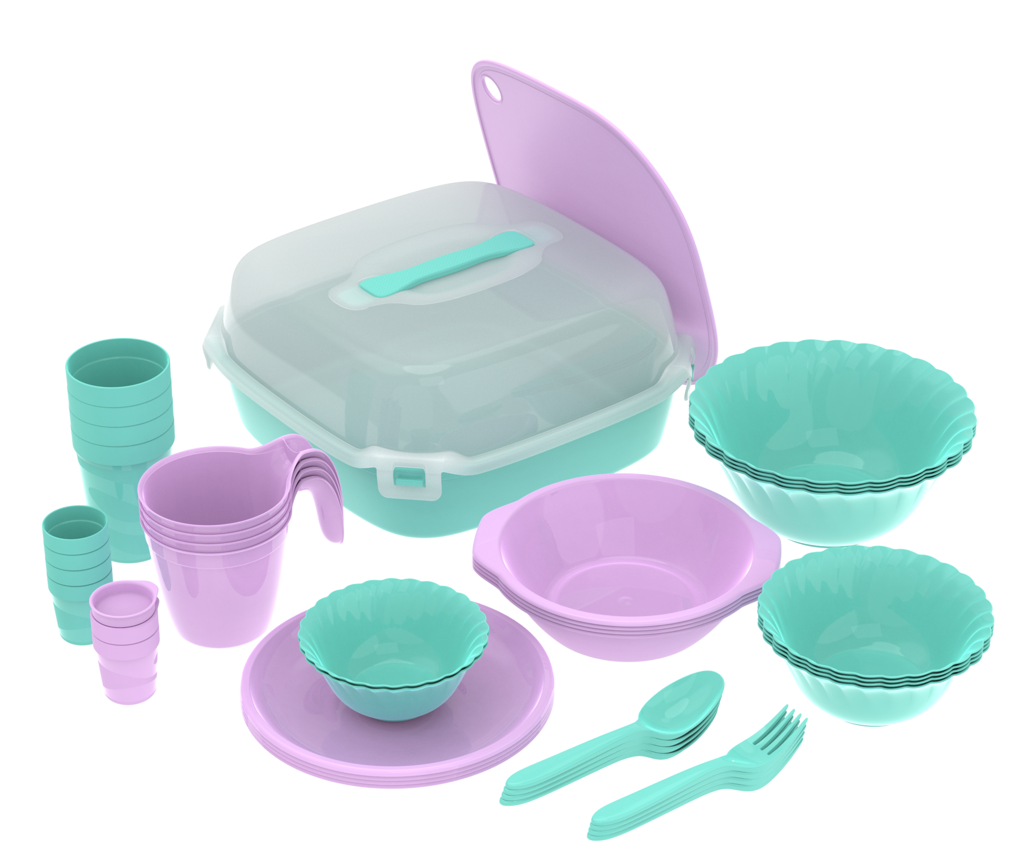 Набор посуды для пикника Альт-Пласт на 4 персон из 42 предметов - фото 6