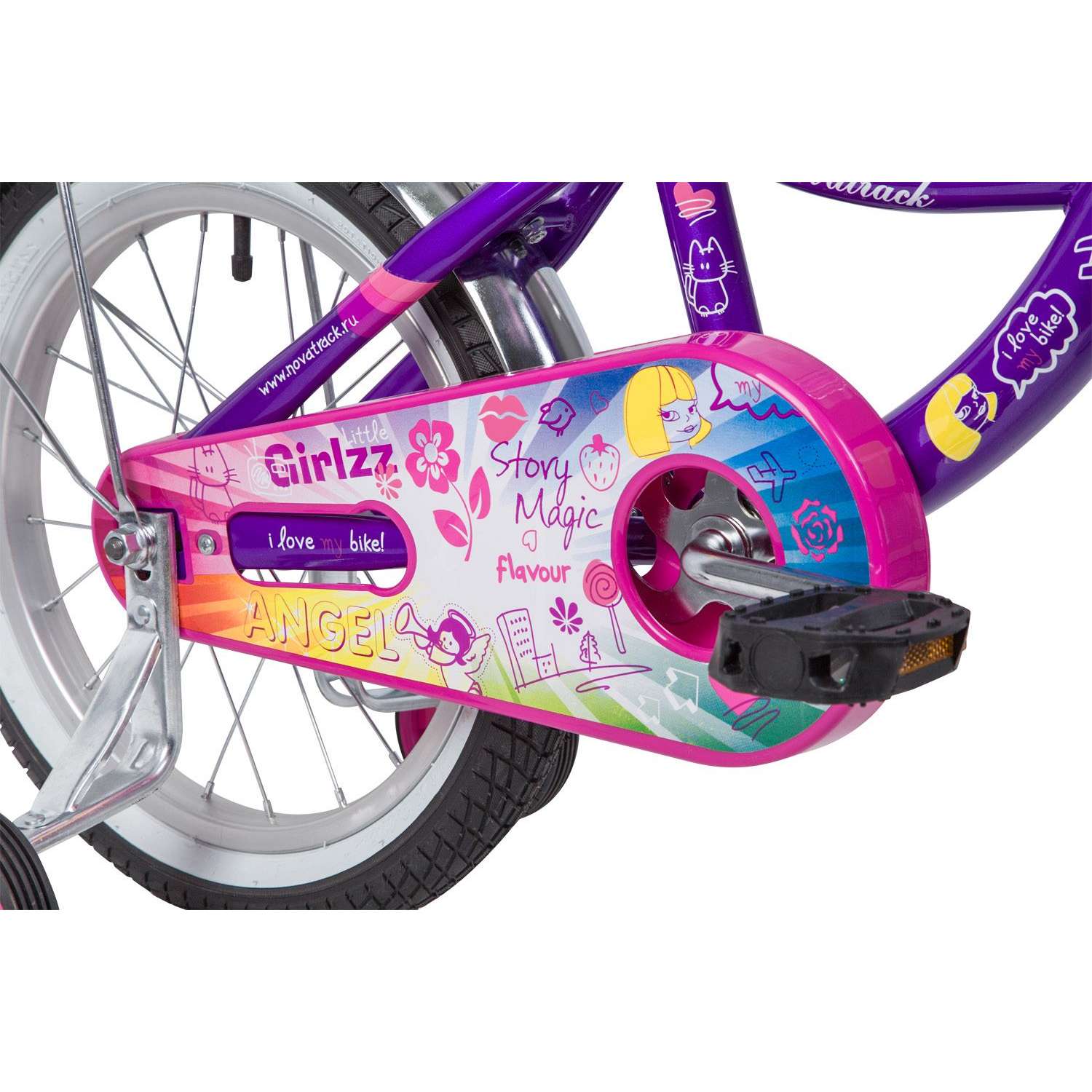 Велосипед 16 фиолетовый NOVATRACK LITTLE GIRLZZ - фото 5