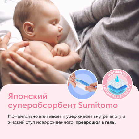 Подгузники для новорожденных NappyClub 1 / NB (3-5 кг)