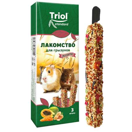 Лакомство для грызунов Triol 75г Standard ассорти с фруктами овощами и орехами 3шт