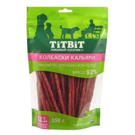 Лакомство для собак Titbit 350г всех пород колбаски Кальяри - XXL выгодная упаковка