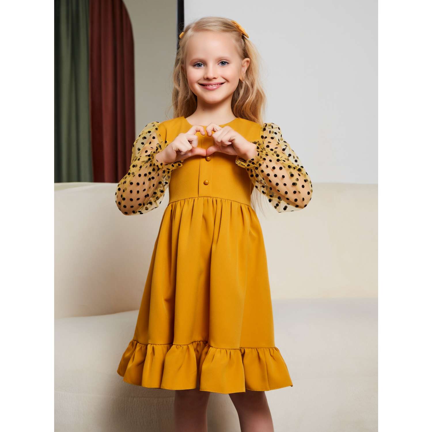 Платье Sofisha kids Plat.barbie-yellow - фото 5