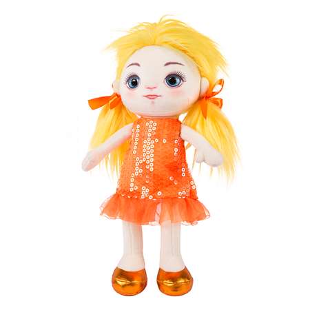 Игрушка мягкая Maxitoys Dolls Милена в оранжевом платье