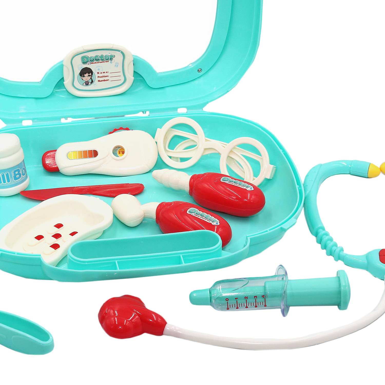 Игровой набор Доктор SHARKTOYS в чемоданчике 13 предметов для ребенка - фото 4