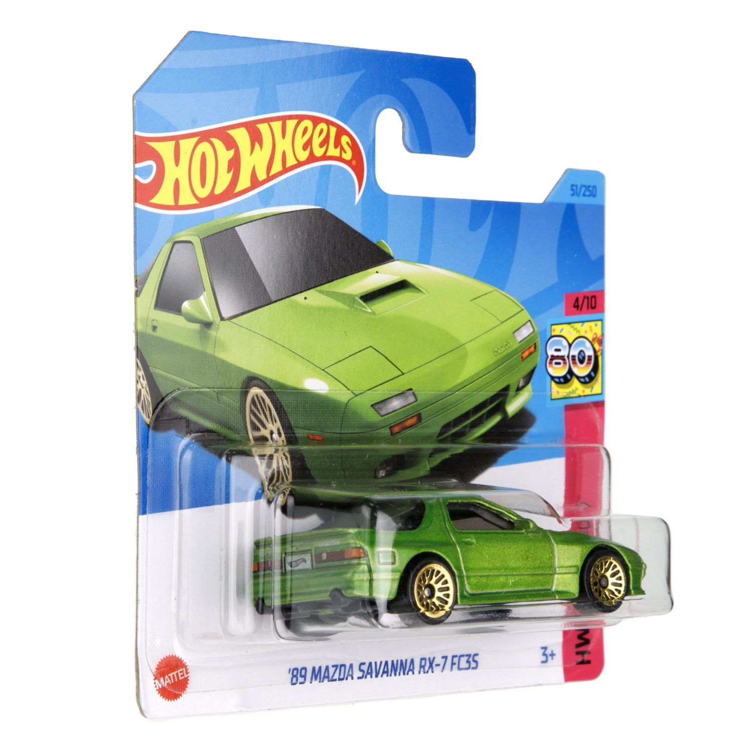 Автомобиль Hot Wheels Mazda Savanna RX-7 FC3S 1:64 инерционный зеленый 62940 - фото 6