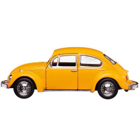 Машина металлическая Uni-Fortune Volkswagen Beetle 1967 инерционная желтый матовый цвет
