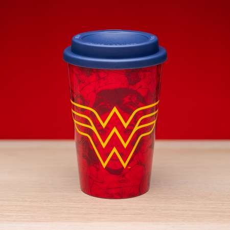 Кружка PALADONE Red Wonder Woman Travel Mug 450ml PP5141DC