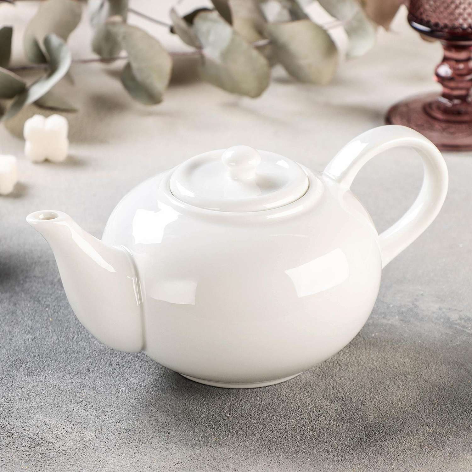 Заварочный чайник MAGISTRO фарфоровый «Бланш» 600 мл цвет белый - фото 1