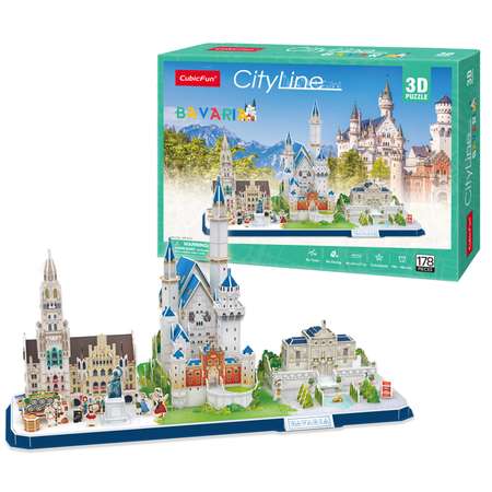 Пазл CubicFun Бавария CityLine 3D 178деталей MC267h