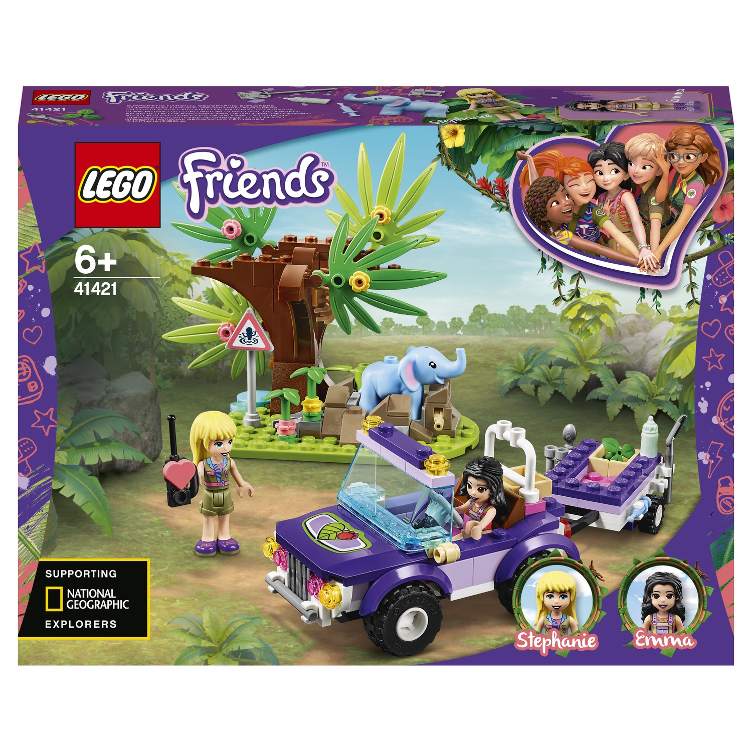 Конструктор LEGO Friends Спасение слонёнка 41421 купить по цене 199 ₽ в  интернет-магазине Детский мир