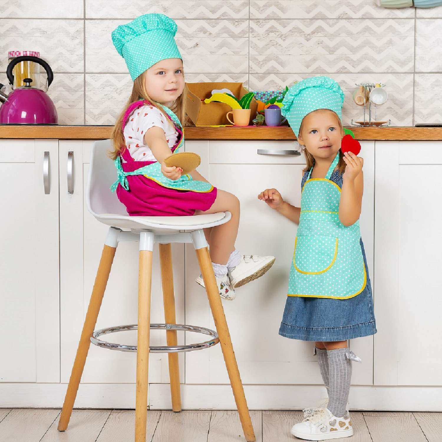 детские фартуки и колпаки для кухни своими руками