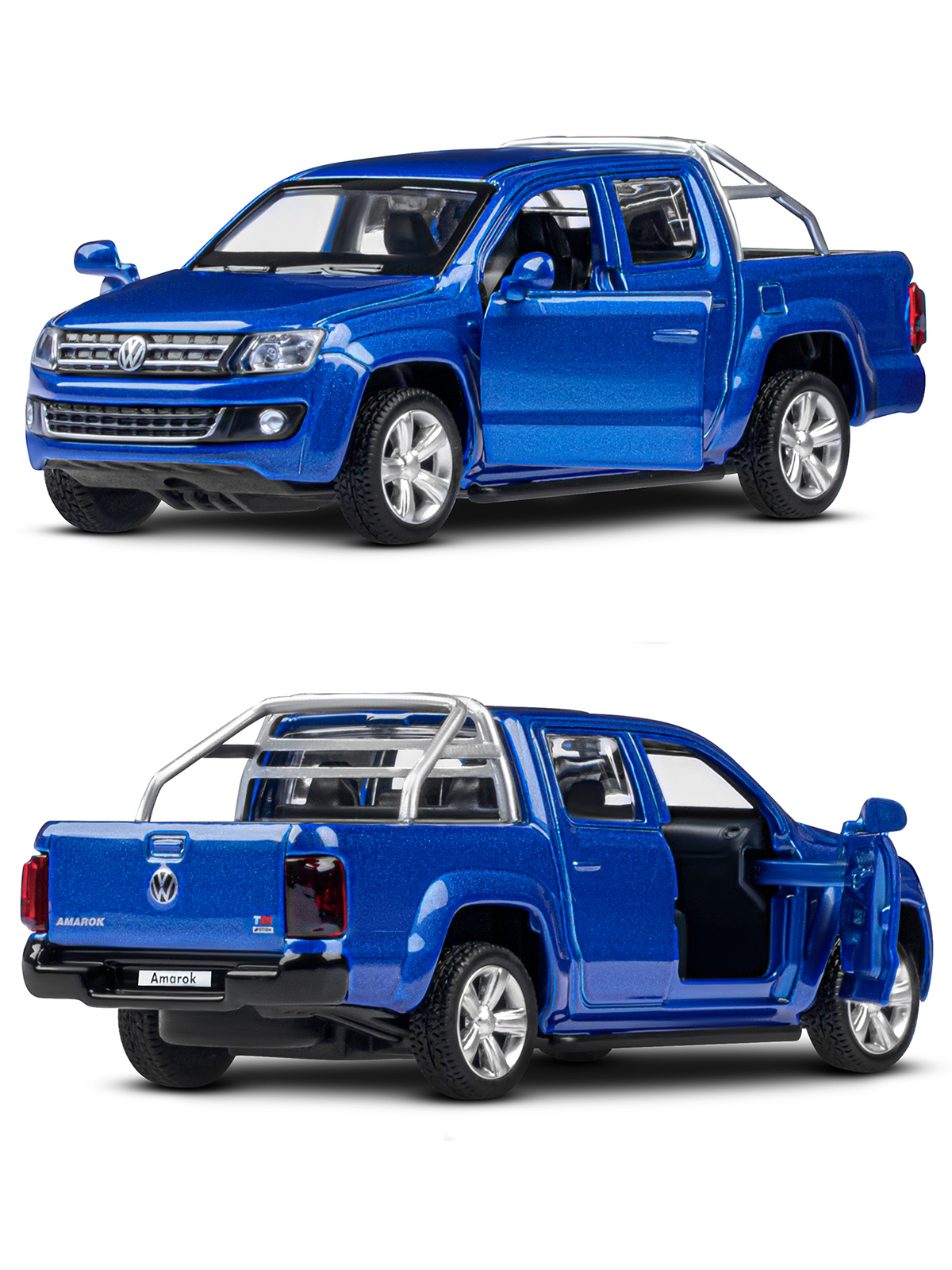 Пикап АВТОпанорама Volkswagen Amarok 1:46 синий JB1251274 - фото 6