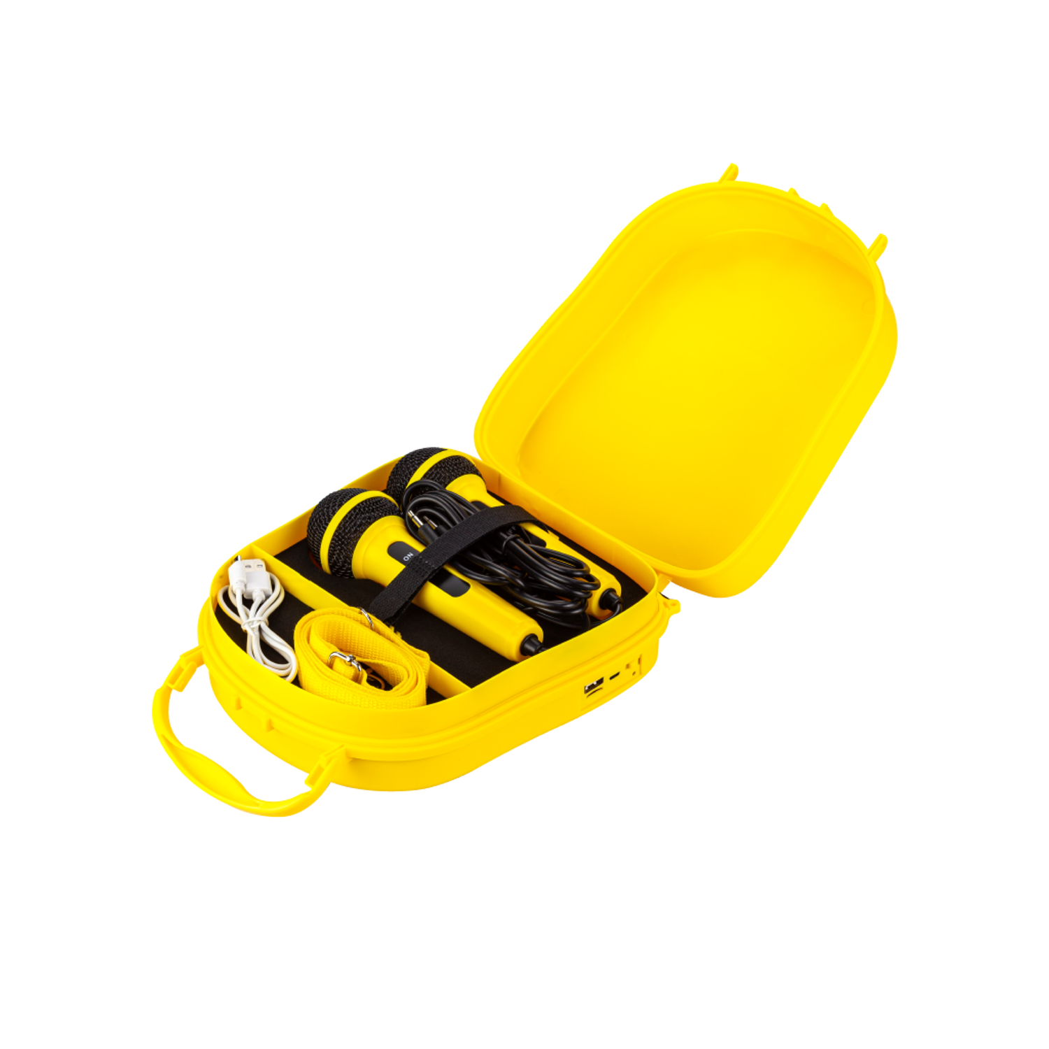 Караоке-рюкзачок для детей Solmax с микрофоном и колонкой Bluetooth желтый - фото 9
