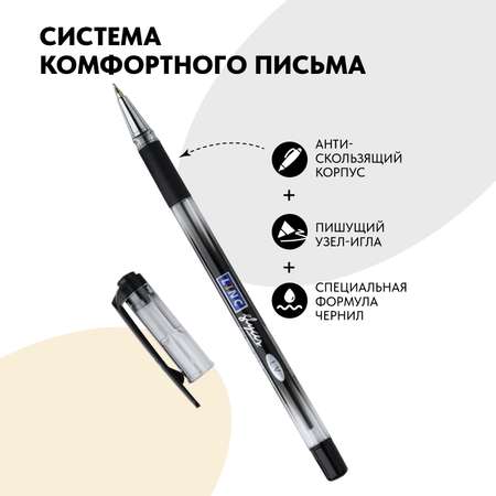 Набор ручек LINC шариковых Glycer черные чернила 12 шт