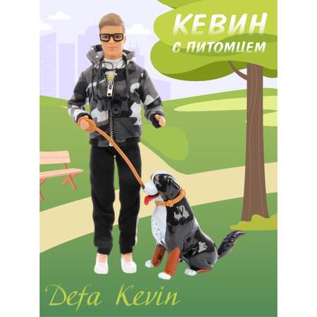 Кукла модель Кен Veld Co шарнирная Кевин с питомцем собакой со звуком