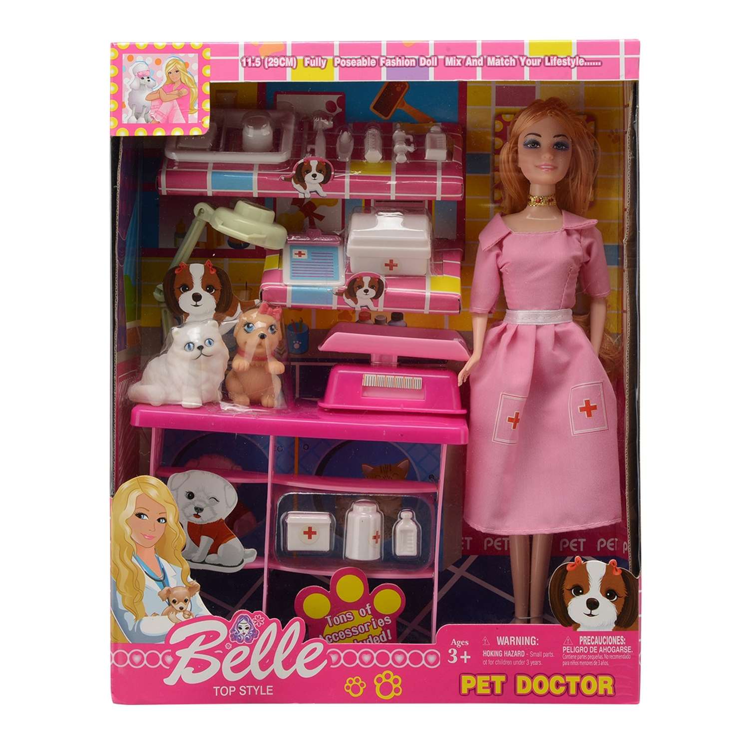 Набор с куклой Happy Family Ветеринар 28 см HP1081216 //розовый - фото 1