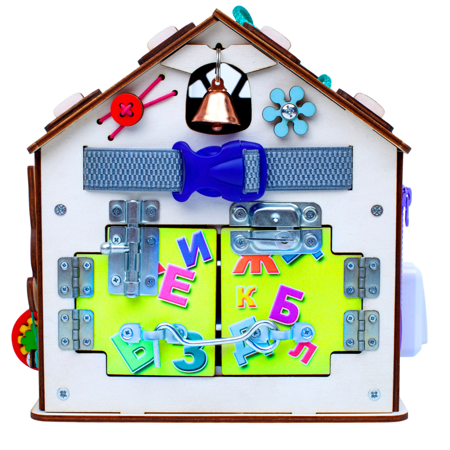 Бизиборд Jolly Kids развивающий домик со светом Котик - фото 6