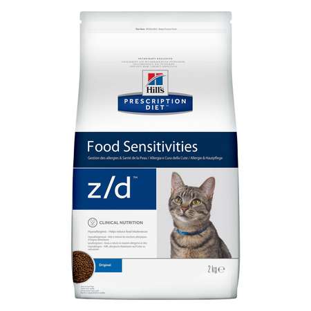Корм для кошек HILLS 2кг Prescription Diet z/d Food Sensitivities для кожи и при аллергии и заболеваниях кожи сухой