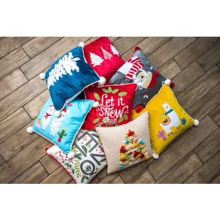 Чехол для подушки Arya Home Collection 45x45 Noel Белый