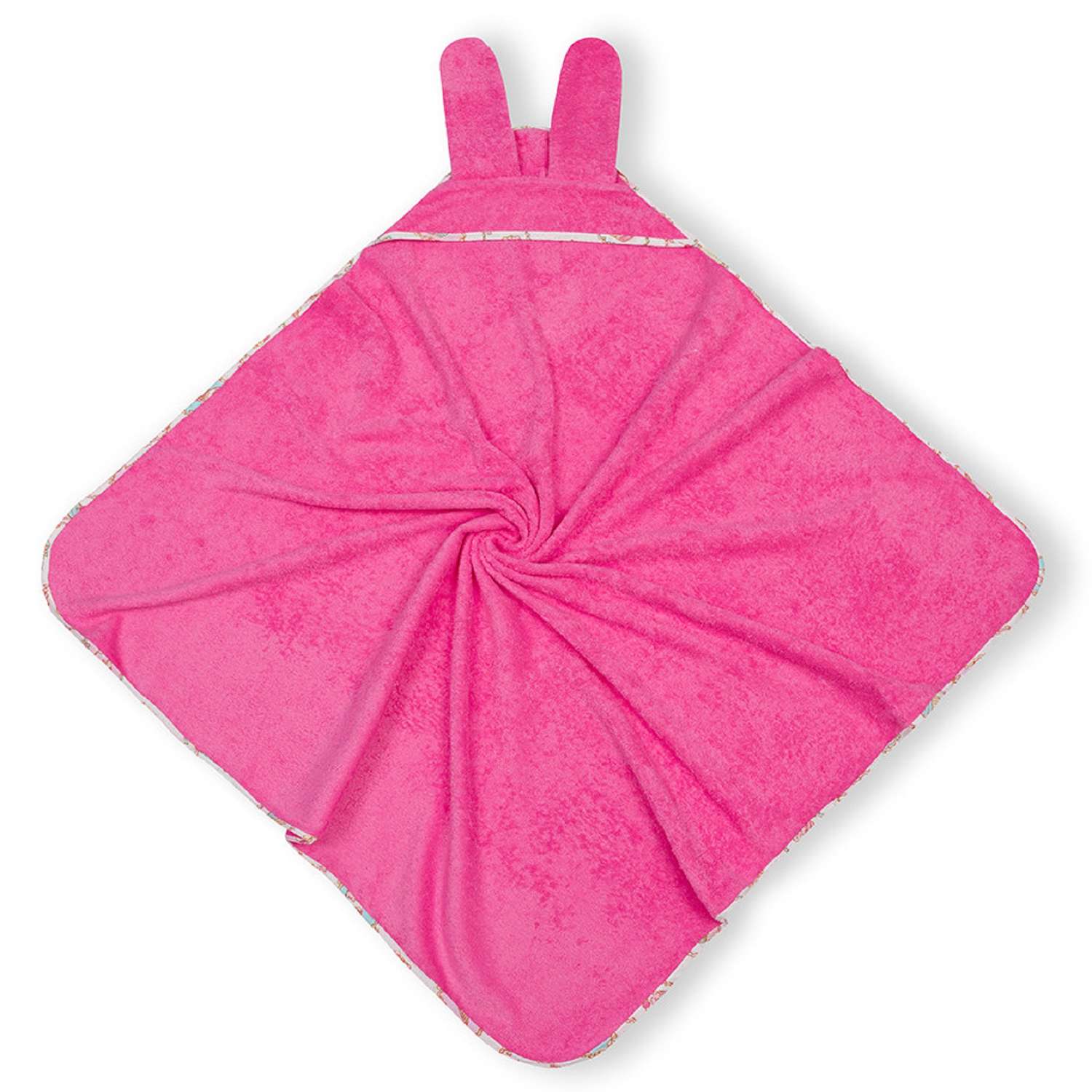 Полотенце с капюшоном BIO-TEXTILES махровое Лапушка цвет розовый - фото 1