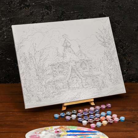 Картина Школа Талантов по номерам на холсте с подрамником «Сказочный терем» 40×50 см