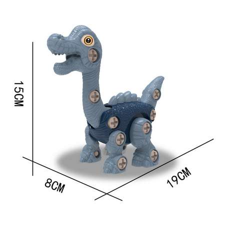 Конструктор Junfa Динозавр серый в яйце в наборе с отверткой