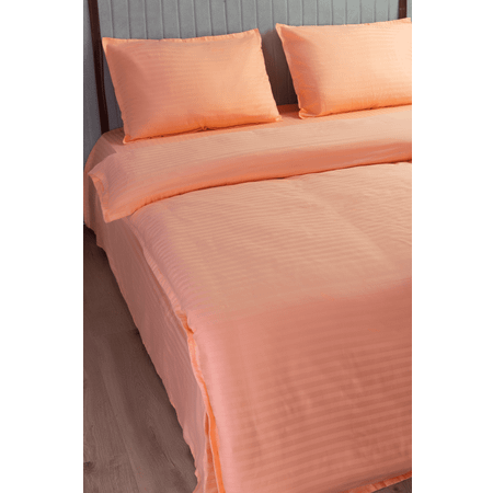 Комплект постельного белья LELIT 2-х спальный 100% страйп-сатин 145гр/м2 персиковый нектар