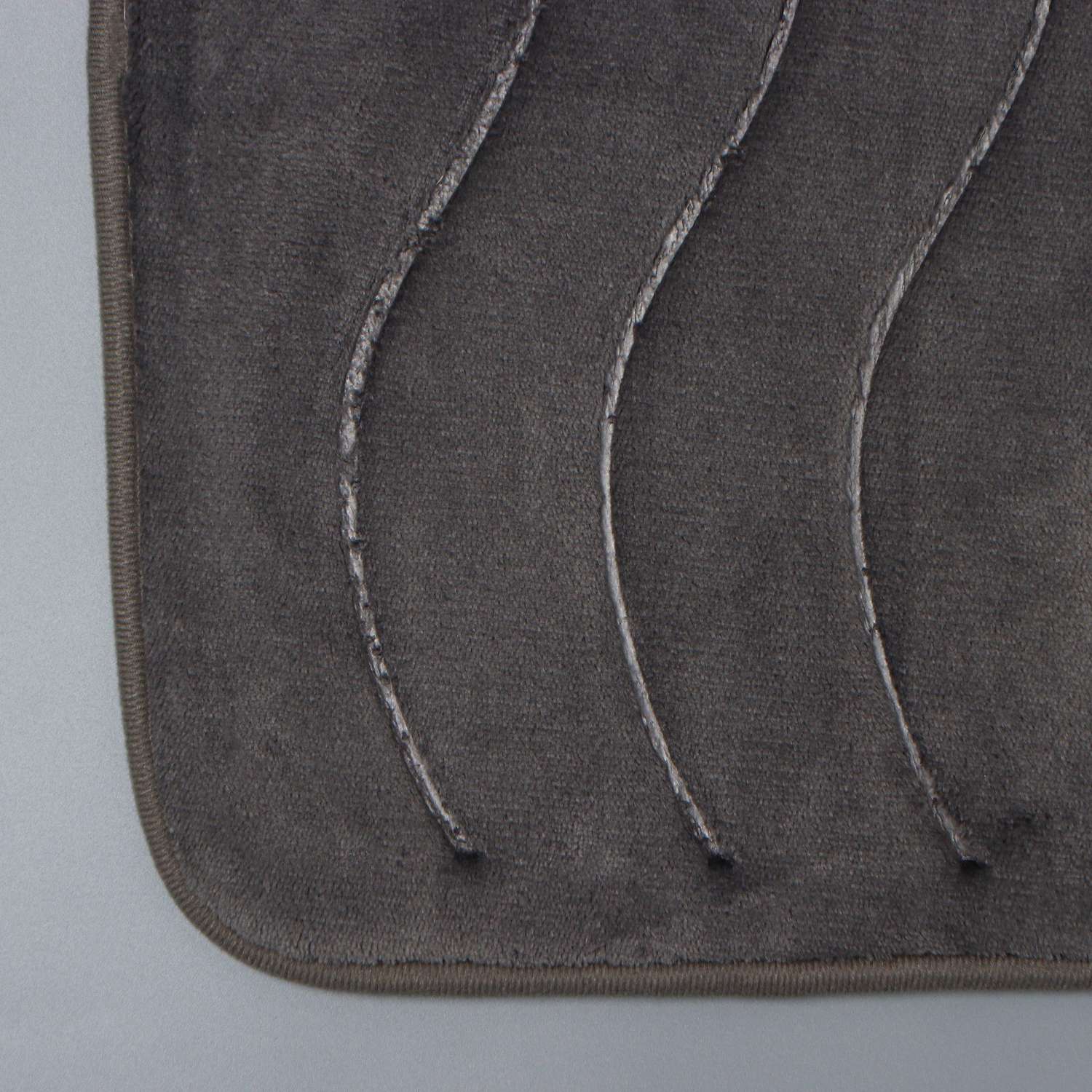 Набор ковриков Доляна для ванной и туалета «Волна» 2 шт: 40×50 50×80 см цвет серый - фото 3