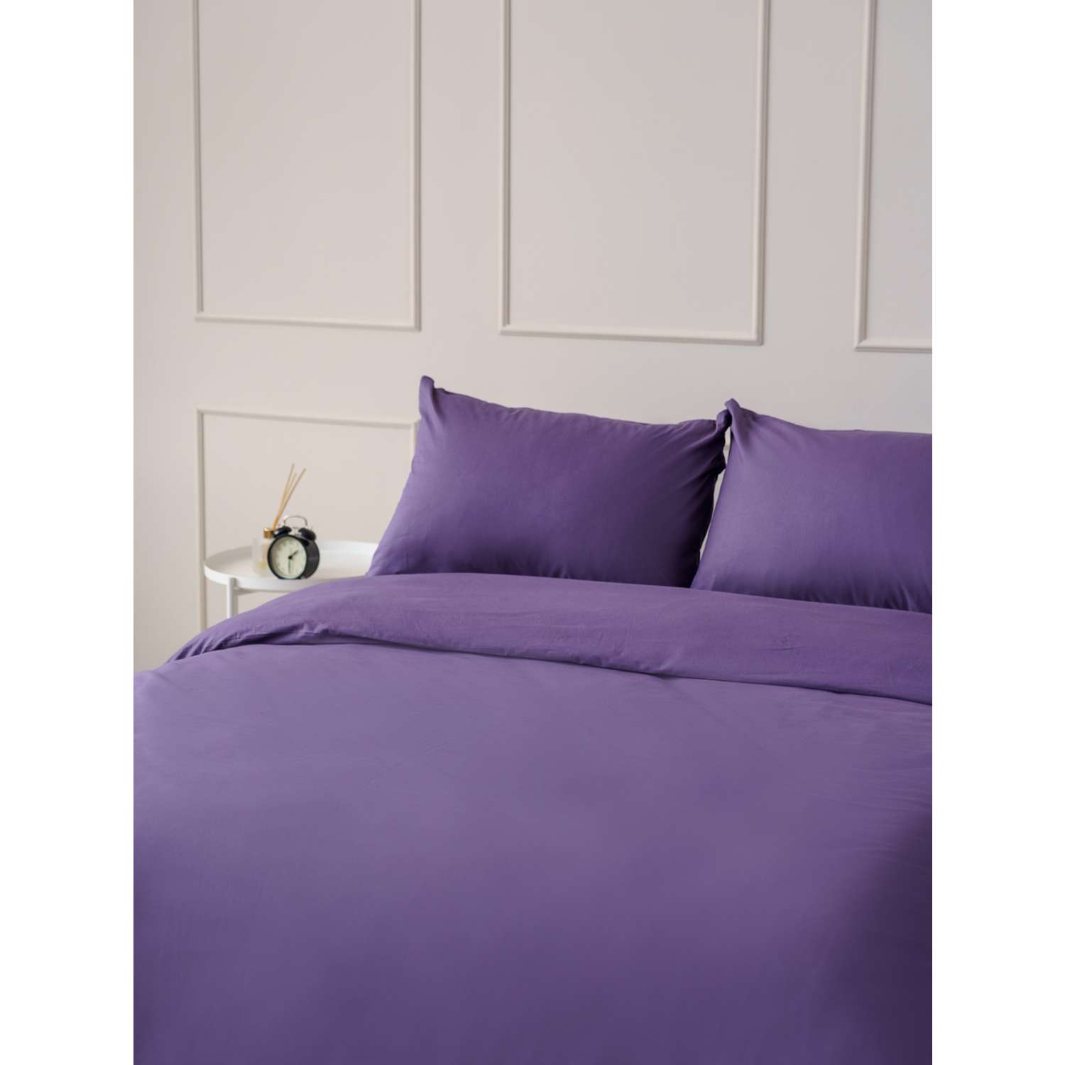 Комплект постельного белья IDEASON поплин 3 предмета Евро фиолетовый - фото 3