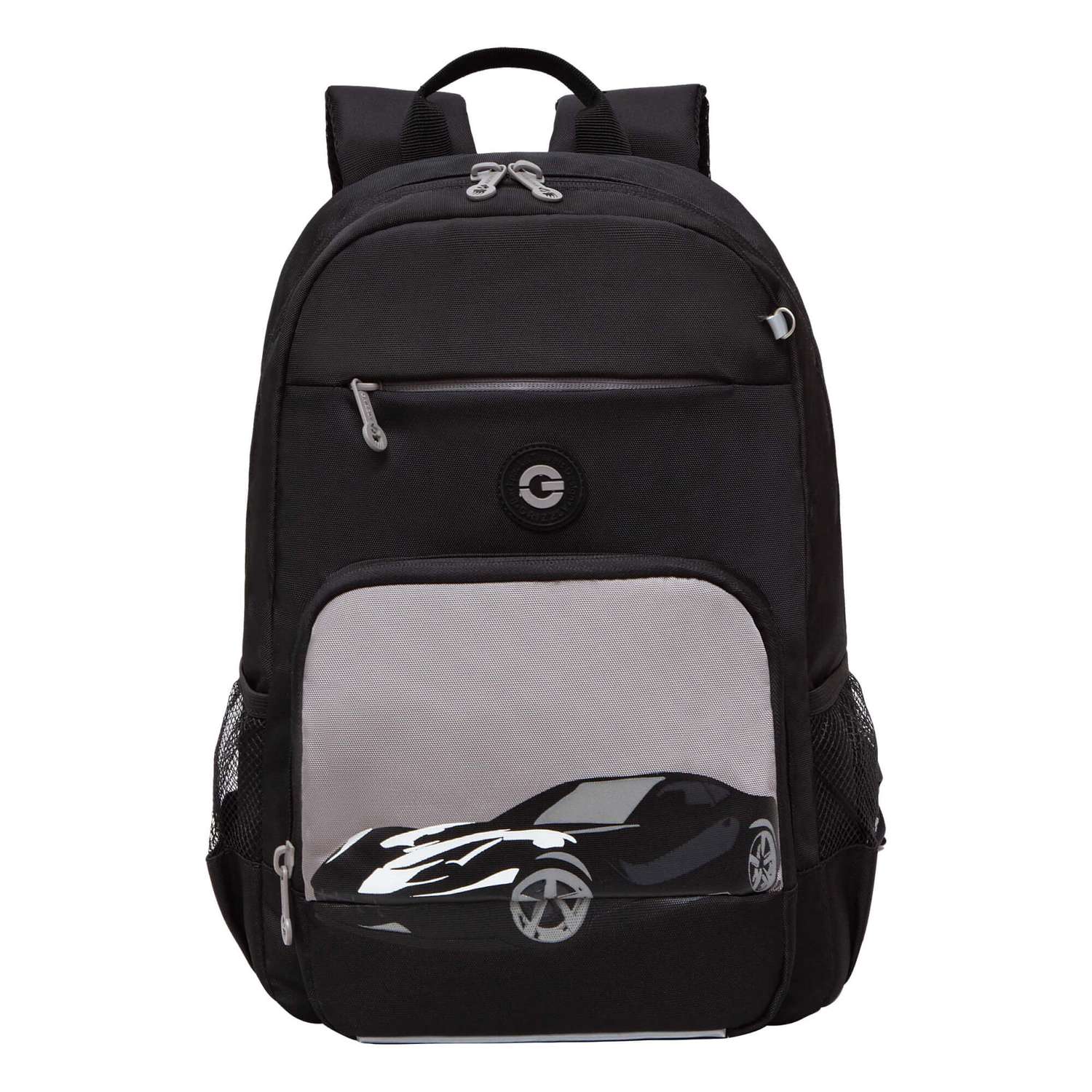 Рюкзак школьный Grizzly Черный-Серый RB-355-1/2 - фото 2