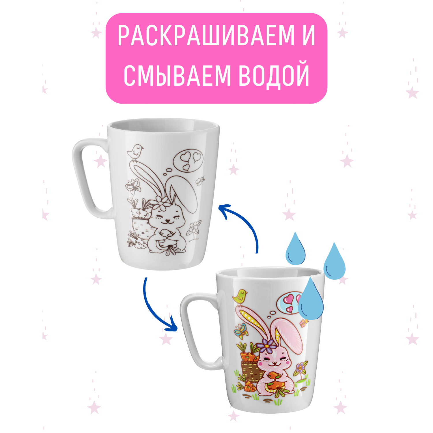 Набор для творчества Magic Moments Кружка-раскраска Зайчик / Кролик купить  по цене 549 ₽ в интернет-магазине Детский мир