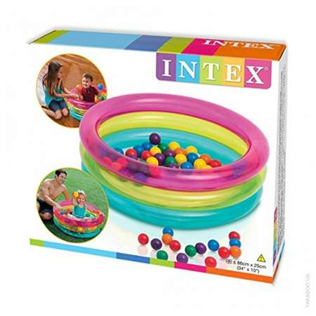 Набор INTEX надувной бассейн с шариками классический 86х25 см 1-3 года